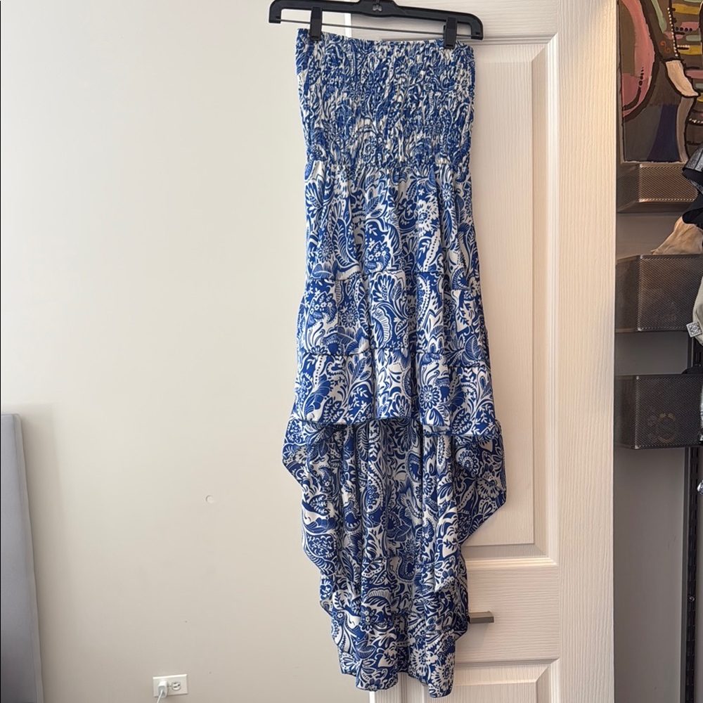 Blue and White Floral Women's Skirt